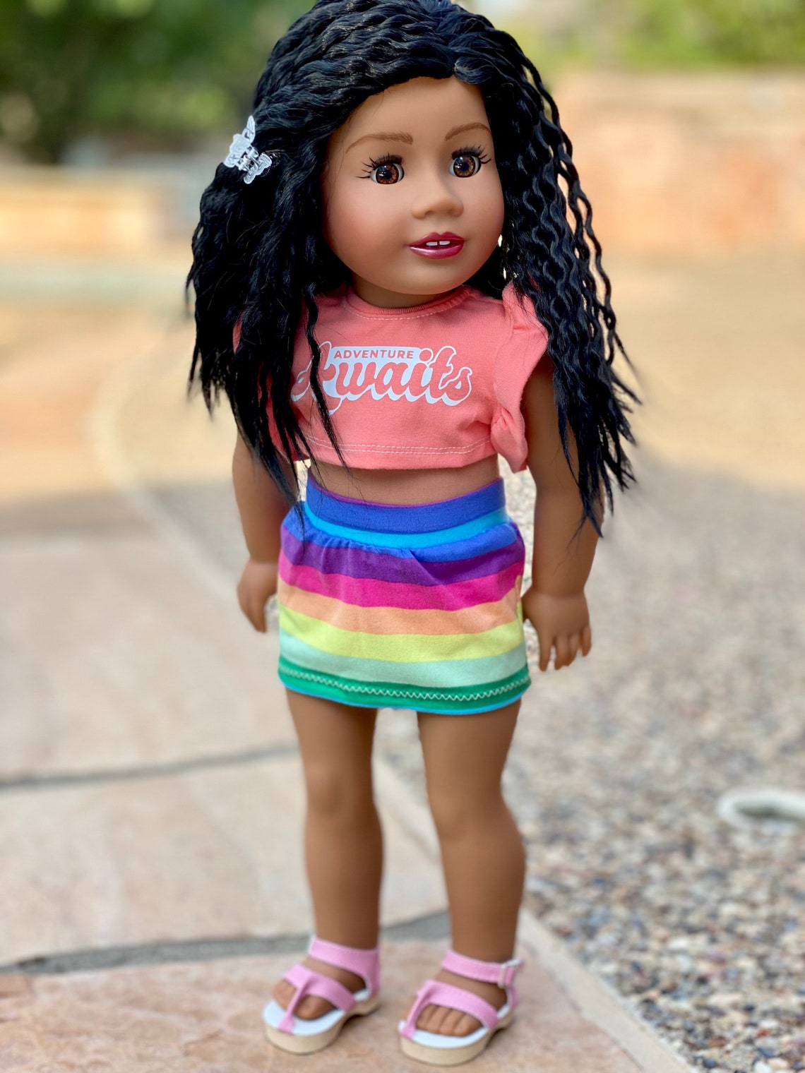 American Girl Doll Wig black Licorice Mini Etsy