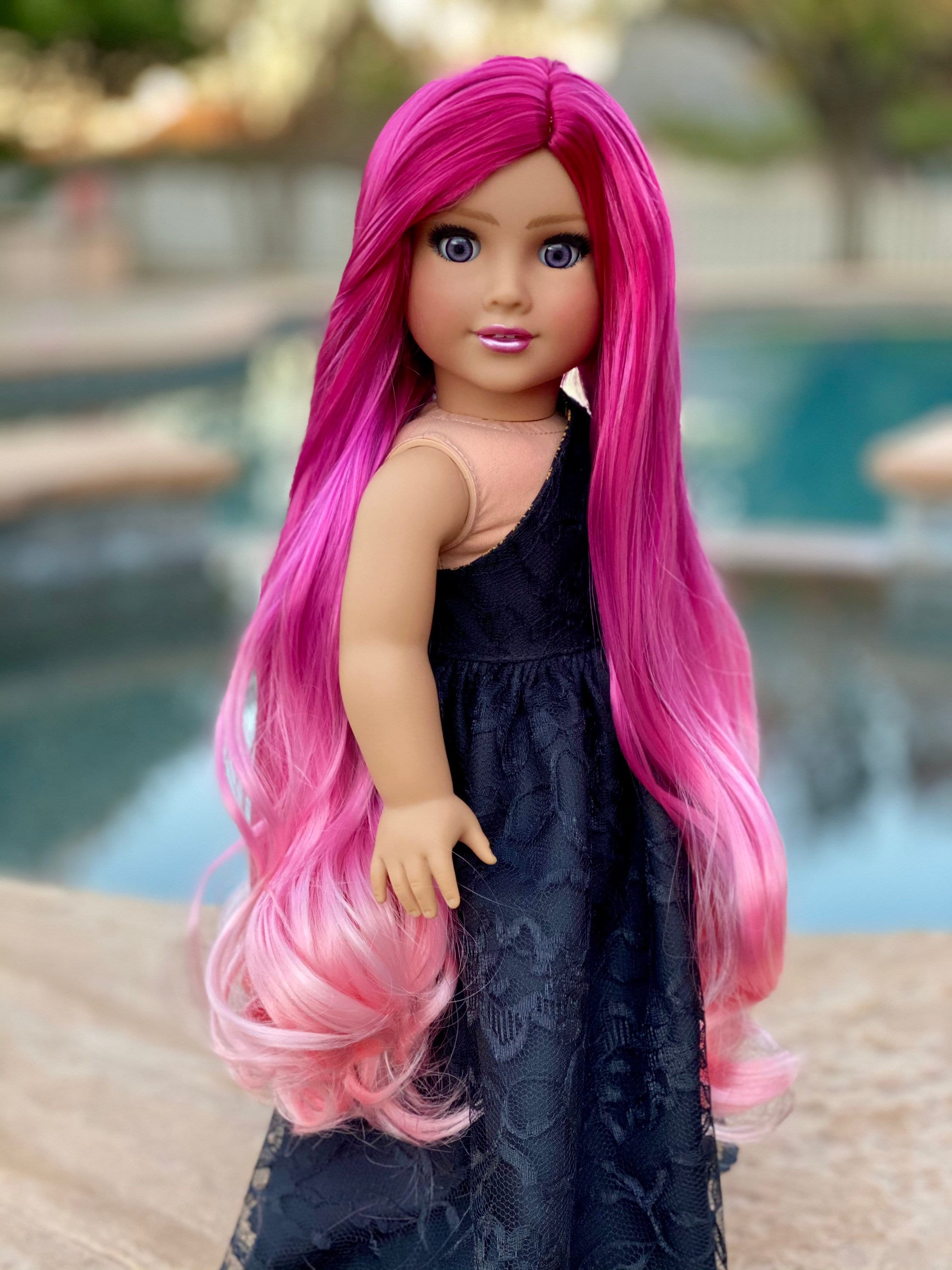 American Girl Doll Custom Wig pink Sunset Etsy UK