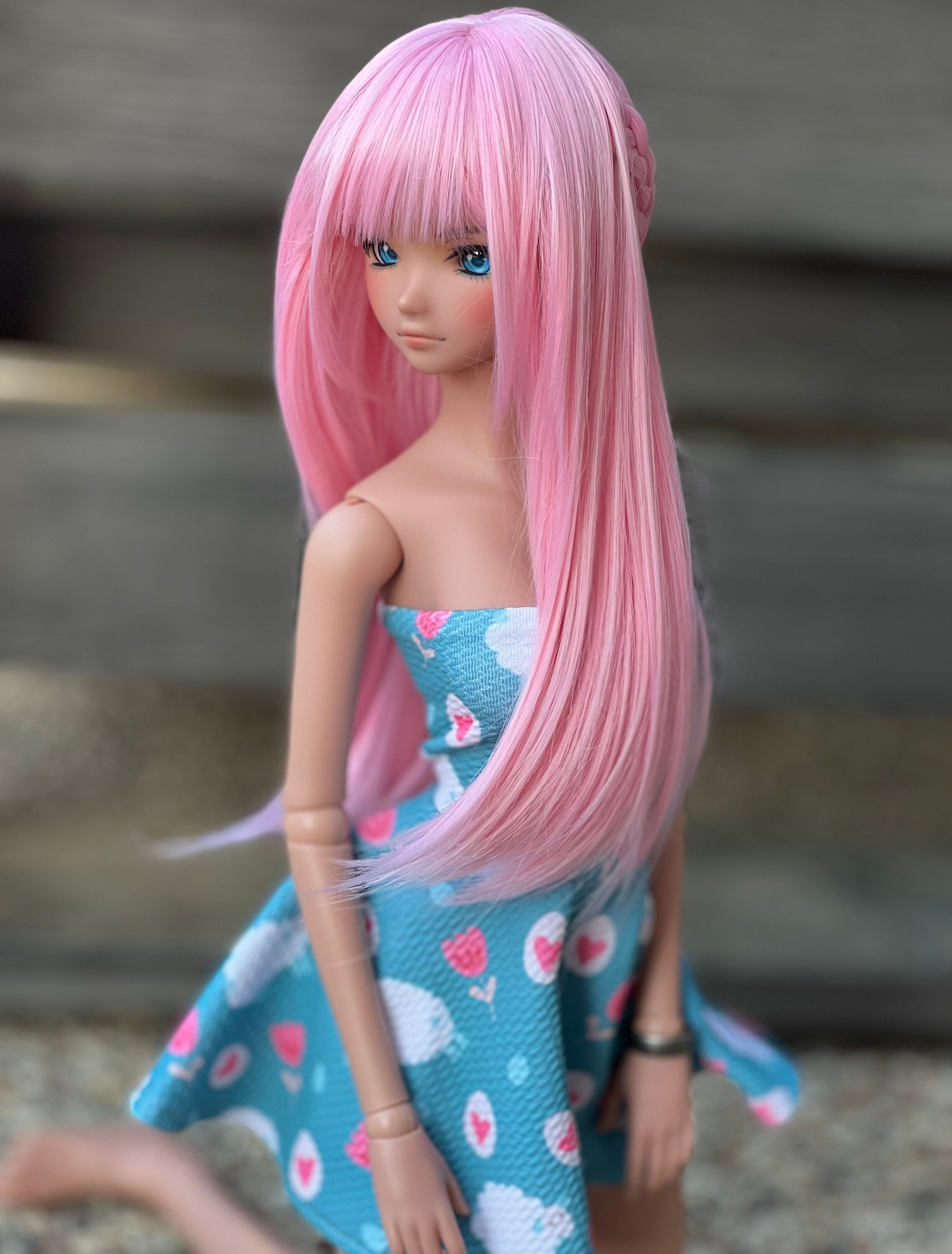 Lavish Smart Doll Size 21cm Wig rose Blush Bangs Braids - Etsy
