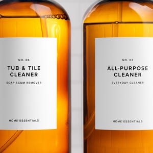 Bathroom, Cleaning & Laundry Labels – Waterproof, Custom or Standard: Minimalist Lind Collection