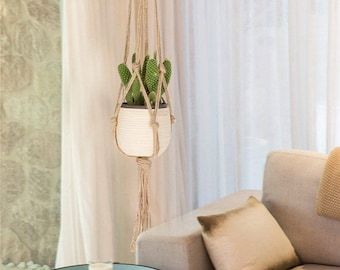 Woven Jute Rope Hand Tied Plant Hanger