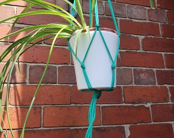 Hand Made Macrame Plant Hanger Flower Pot Holder Hanging Outdoor Green Rope Wall