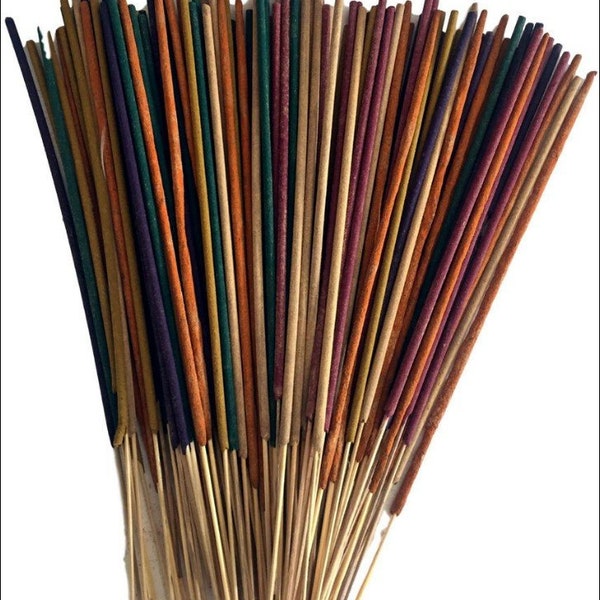 Paquet de 100 bâtons d'encens encens assortis, aléatoire, naturel, inde, fait main