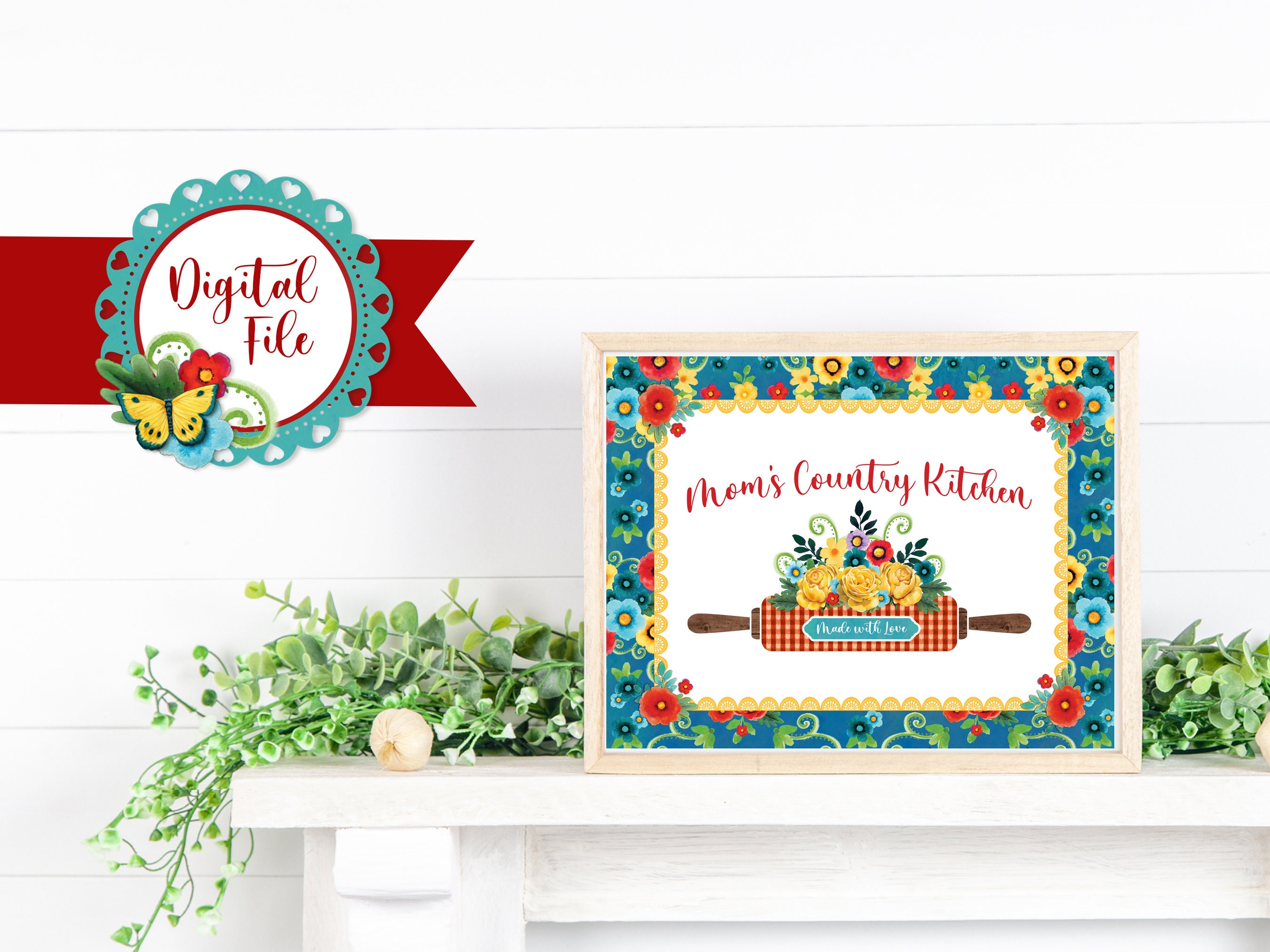 Pioneer Woman Mom's Country Kitchen Wall Art Printable | Etsy