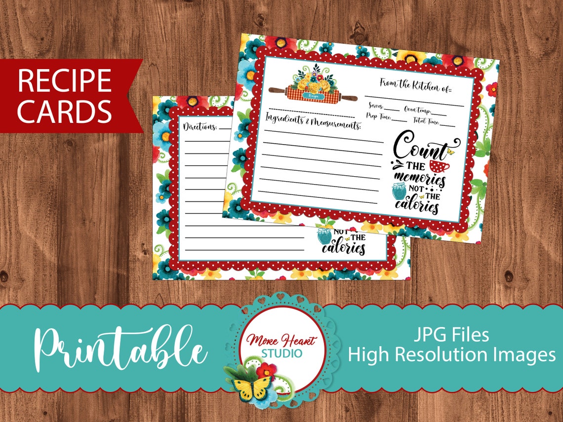 Pioneer Woman Recipe Cards Digital Recipe Card Printable Etsy