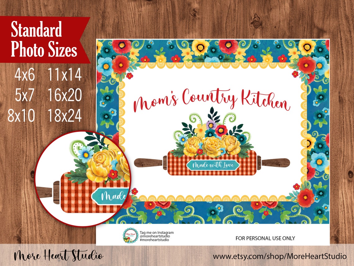 Pioneer Woman Mom's Country Kitchen Wall Art Printable | Etsy