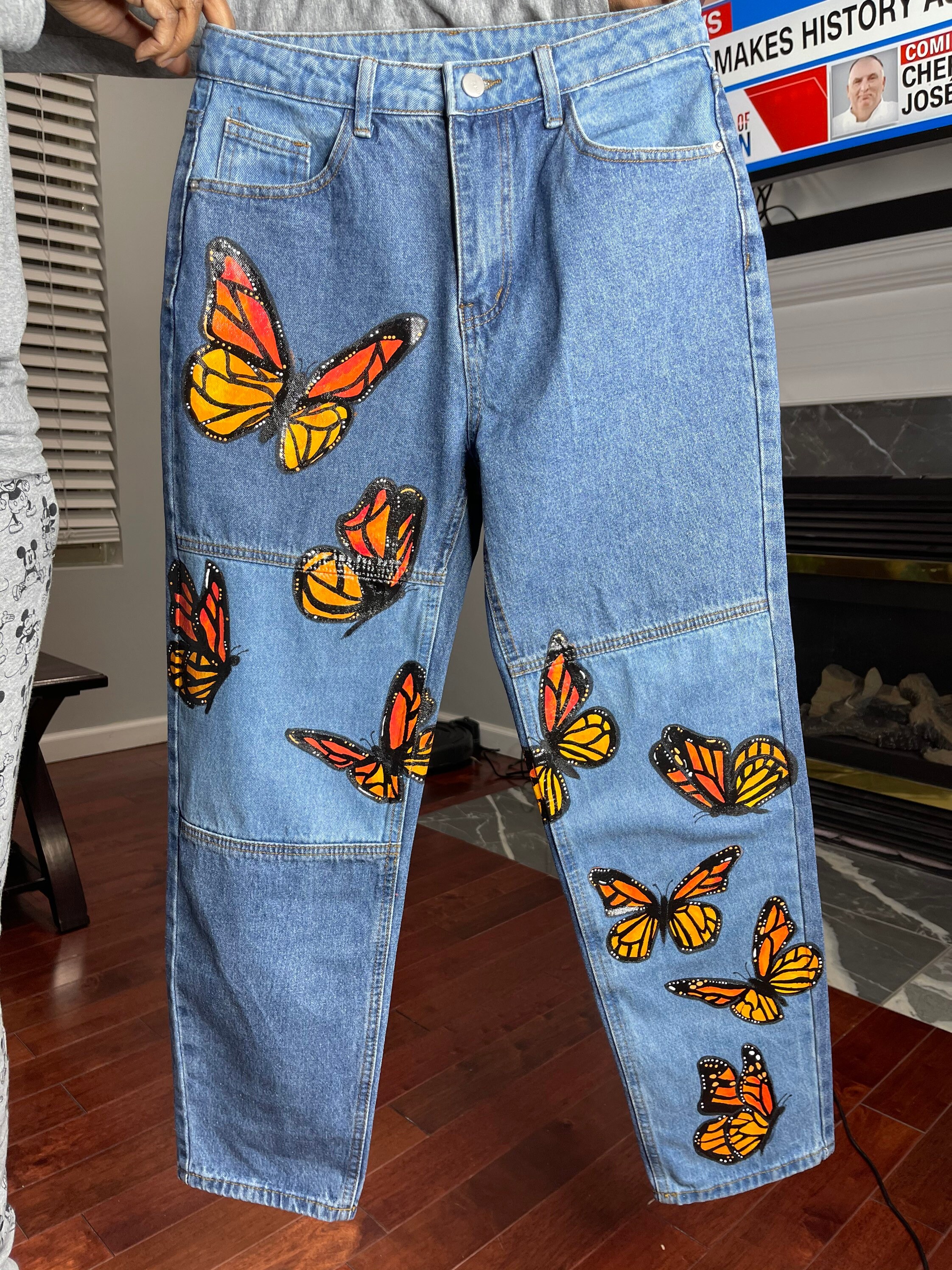 Butterfly Custom Jeans - Etsy
