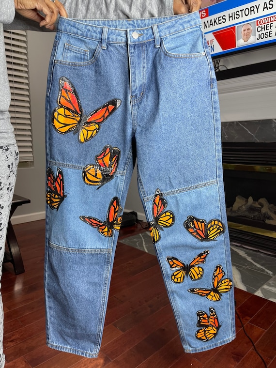 激レアモデル　DIRTYBOX butterfly デニム パンツ　32