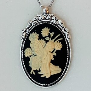 Fairy Cameo Necklace for Fairycore Aesthetic, Fairy Grunge