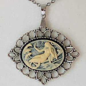 Mermaid Necklace for the Mermaid Aesthetic; Ivory Mermaid Cameo