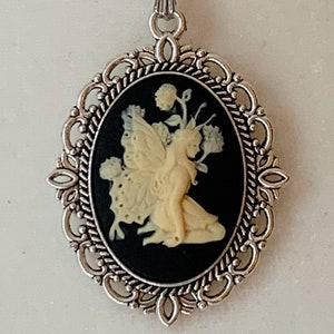 Fairy Cameo Necklace for Fairycore Aesthetic, Fairy Grunge