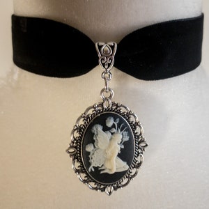 Gothic Fairy Choker, Wiccan Fairy Choker, Black Velvet Choker, Cameo Choker, Fairy Grunge, Medieval Choker, Punk Choker