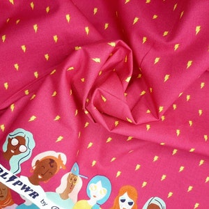Riley Blake Grl Pwr - Lightning fuschia - 100% cotton print