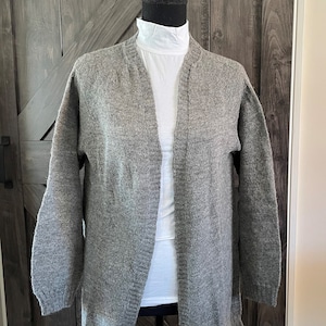 100% Alpaca Cardigan - Heather Gray Beth Style