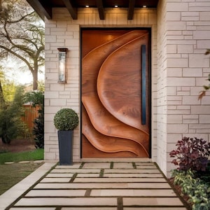 Sculptural Front Door Design for Modern Entryway and Exterior Home Accent