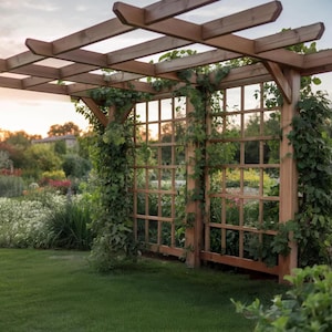 Handcrafted Outdoor Garden Seating And Trellis
