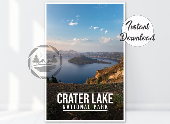 Crater Lake Poster DIGITAL DOWNLOAD National Park Print - Etsy
