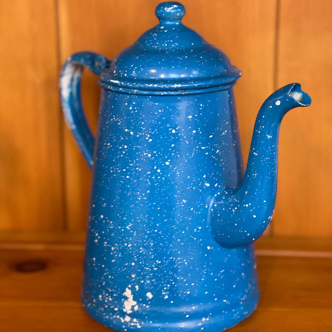 Vintage Blue Speckled Enamel Coffee Pot / Tea Pot 9 Etsy