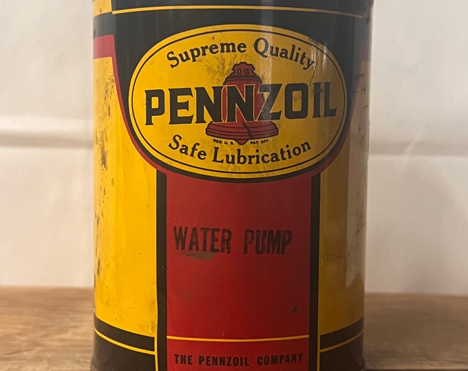 Vintage Pennzoil Water Pump Grease Can almost Full Etsy
