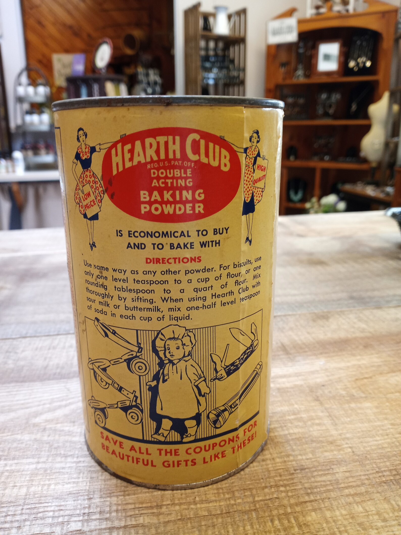 Hearth Club Baking Powder Tin empty Etsy