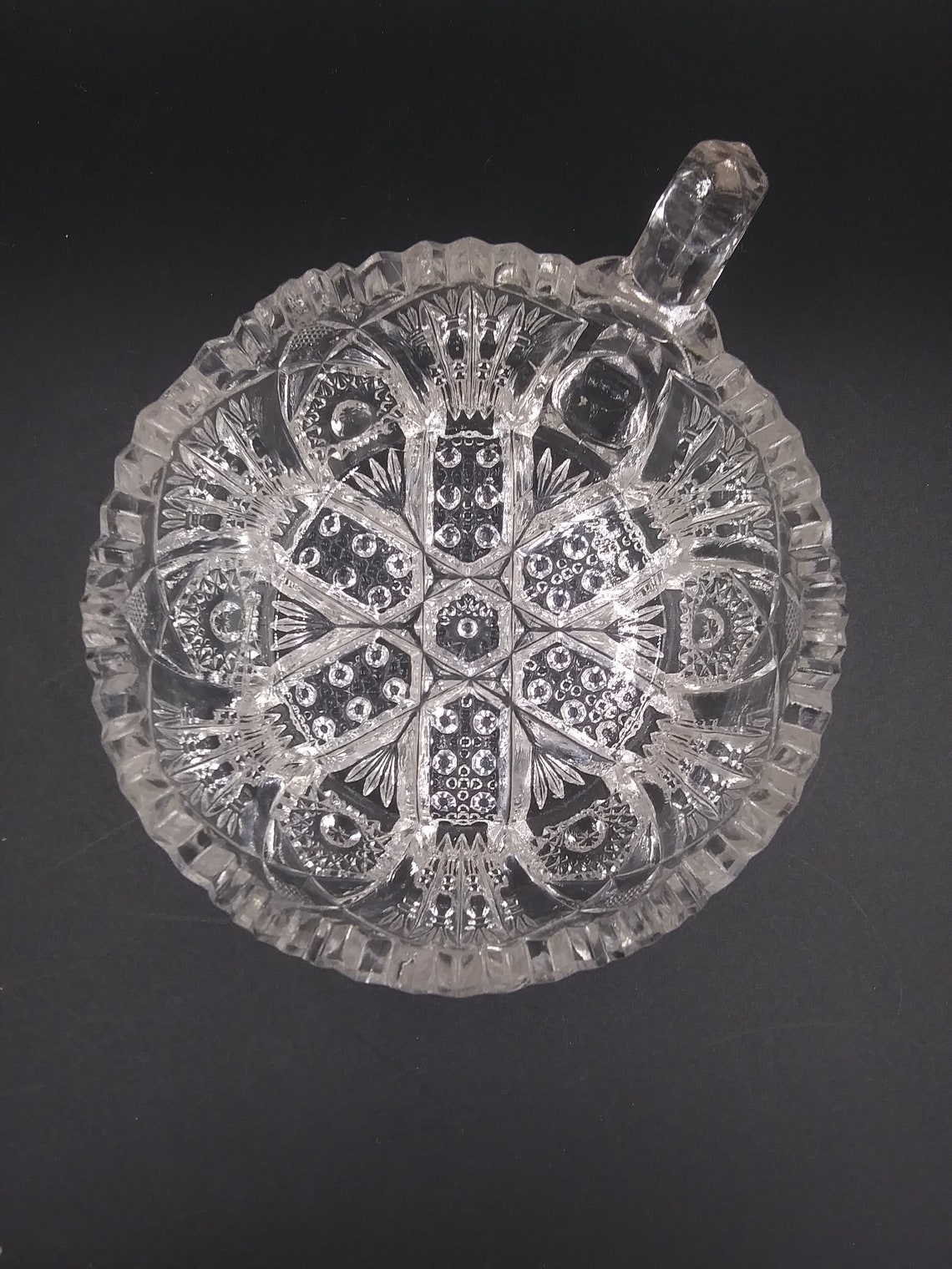 Vintage Nucut Cut Glass Nut Dish 6.5 Etsy