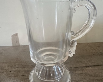 Vintage 6.5" Clear Glass Creamer/Pitcher