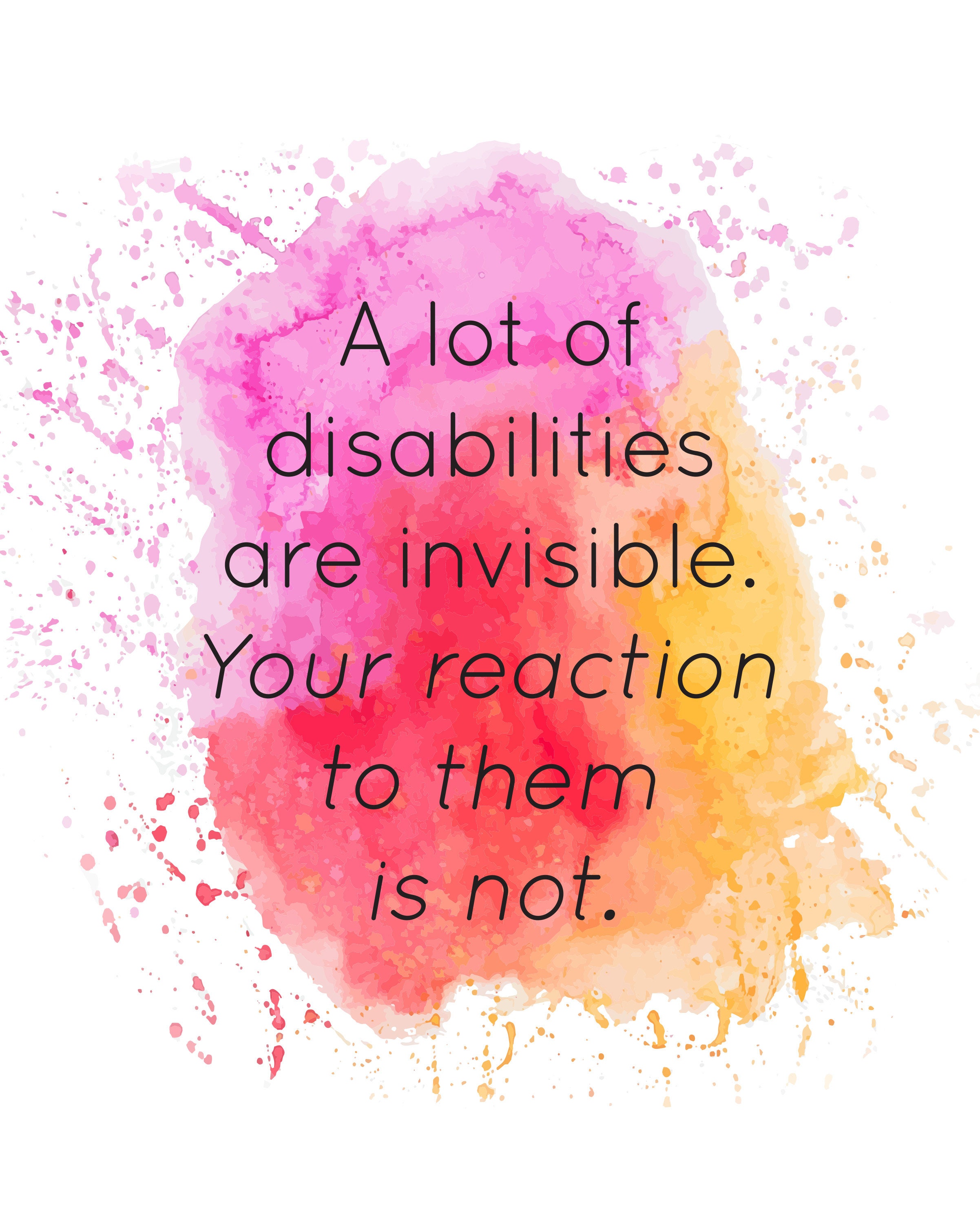 Invisible Disability Quote Poster, Disability Advocacy Poster, Art ...