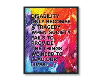 judy heumann disability quote poster, disability poster, colorful poster, disability advocacy, disability pride quotes, ableism, inclusion