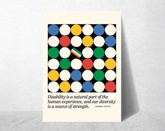 Disability Pride Flag Poster: Barbara Jordan Quote, Inclusion Art