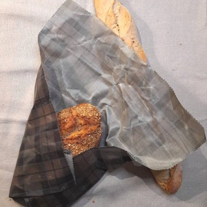 XL linen beeswax/soy wax (vegan) bread wraps. 55x43cm perfect size to wrap large loaf and more.