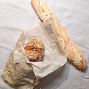 XL linen beeswax/soy wax (vegan) bread wraps. 55x43cm perfect for large loaf and more.