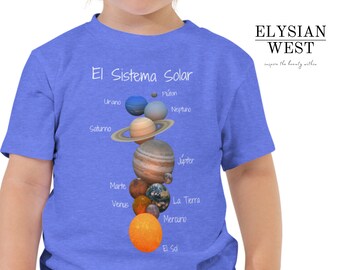 Spanish Solar System Tee, Toddler Planets T Shirt, Solar System in Spanish, El Sistema Solar Tee