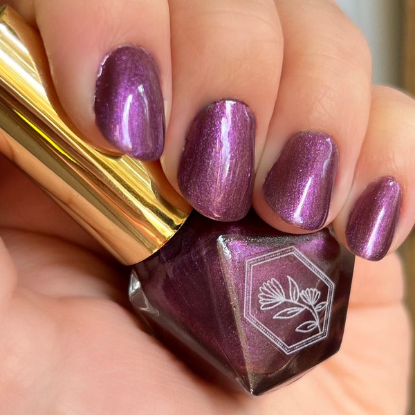 Power Suit - Powerful Purple with Pink Glitter - 10-Free - Indie Handmade Nail Polish