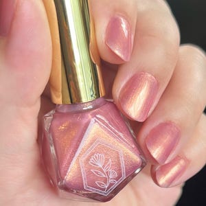 Venus De Milo - Romantic Pink Nail Polish with Gold Shift - 10-Free - Indie Handmade Nail Polish
