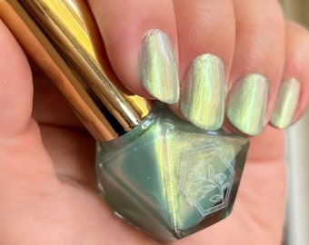 Inspiration- Glowing Shimmer Jade Green - 10-Free - Indie Handmade Nail Polish