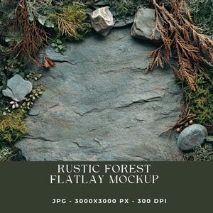 Sfondo Flatlay Foresta, Flat Lay Rustico, Immagine Mockup Foresta, Sfondo Prodotto, Download Digitale, Sfondo Rustico, JPG