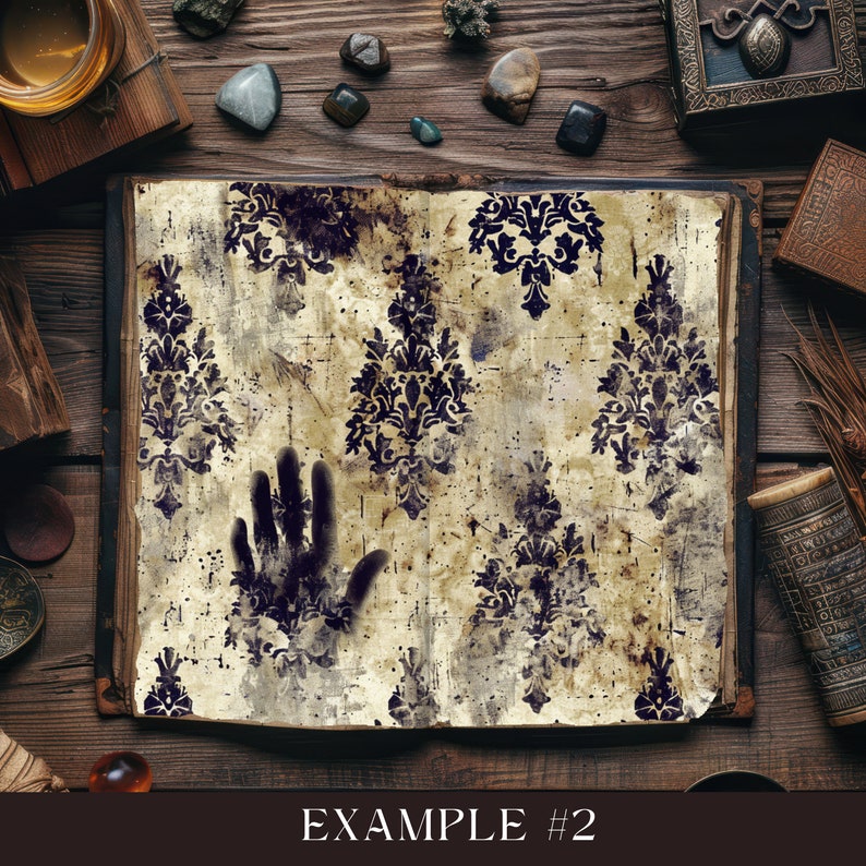 Haunted Grimoire Junk Journal Mockup: Halloween Canva Drag & Drop ...