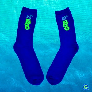 Blue Sea Socks | Cozy10s Custom Socks | Men&#39;s Socks | Cotton Crew Socks | Extra Thick | Adult Size