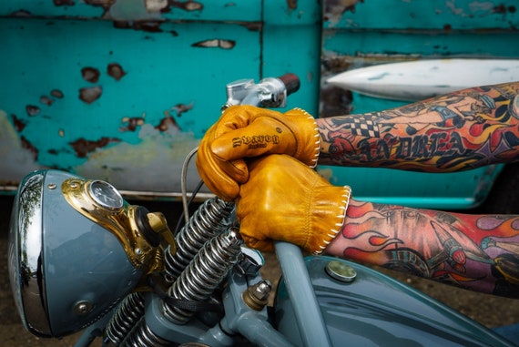 Svarog England Leather Biker Gloves: Harley Davidson Chopper