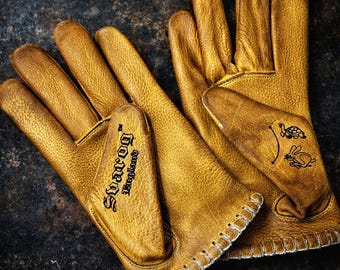 Svarog England Leather Biker Gloves: Harley Davidson Chopper Cruiser