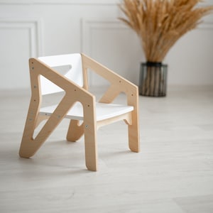 Wooden Kids Chair - Sustainable Toddler Chair-Modern Kids Chair - growing chair for a toddler - Montessori wooden chair-toddlers furniture