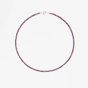 Red garnet choker necklace/Healing natural stone/ Minimalist crystal /Natural Red Garnet Beaded Necklace/Pretty Red Beads Women' Necklace image 2