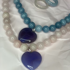 Rose Quartz Gemstone Beads Necklace Natural Crystal Pendant for Self-Love-Heart-Shaped Rose Quartz Necklace zdjęcie 7