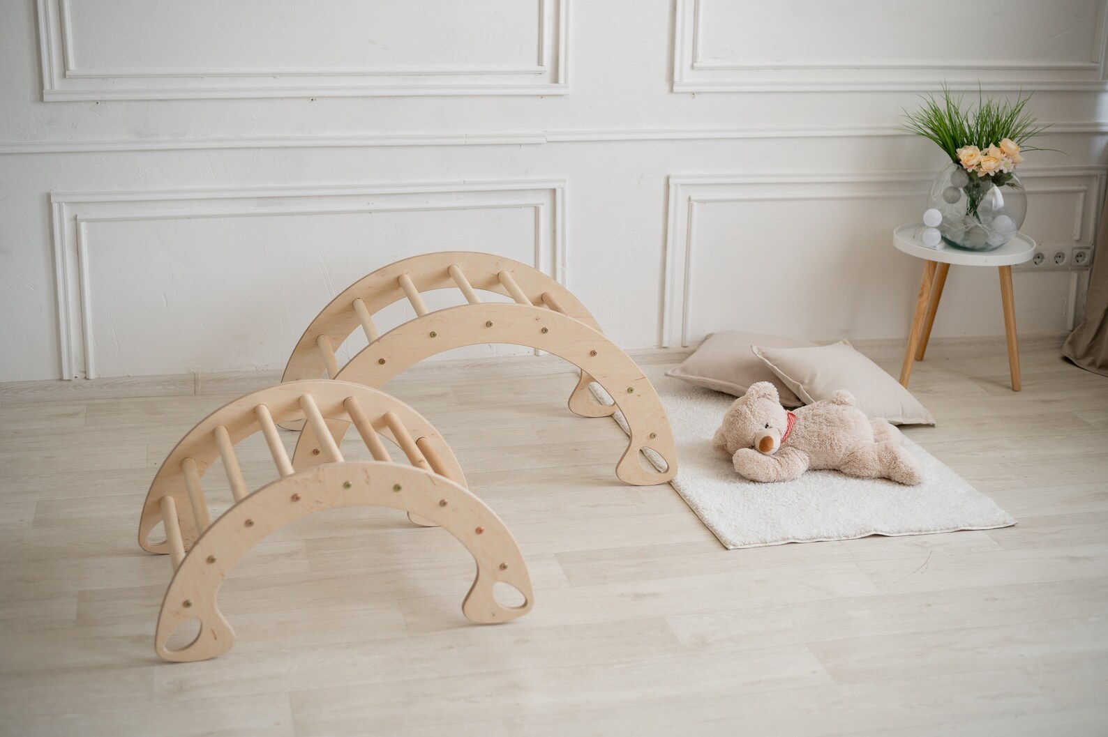 Natural wood Montessori furniture Climbing Arch Baby toy Etsy