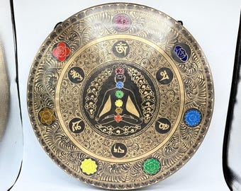 Meditating Yogi Tibetan Gong Bell: Sound Healing, Made in Nepal