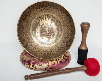 Handgemaakte 10-inch Boeddha Shakti-klankschaal: chakrahealing en meditatie