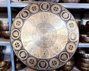 Grand gong tibétain : instrument de guérison par le son fabriqué à la main