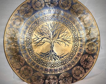 Gong Tree of Life - Cloche de méditation népalaise faite main, son profond