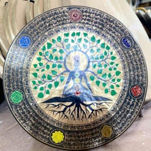 70cm Meditating Yogi Gong Bell- Perfect Size- Best Design- Deep Resonating Sound vibrations- Best gong for Healing- Made in Nepal