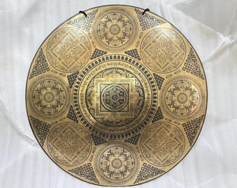 Cloche pour gong mandala fabriquée à la main – Guérison par le son, fabriquée au Népal